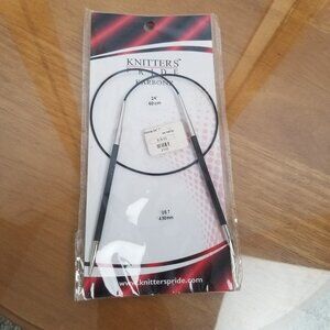 Circular Knitting Needles Karbonz Carbon Fiber Brass Tips 24" Size US 7 4.50 mm